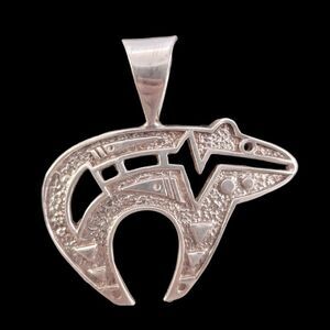 Ray Tracey Navajo Sterling Knifewing Segura Bear Pendant